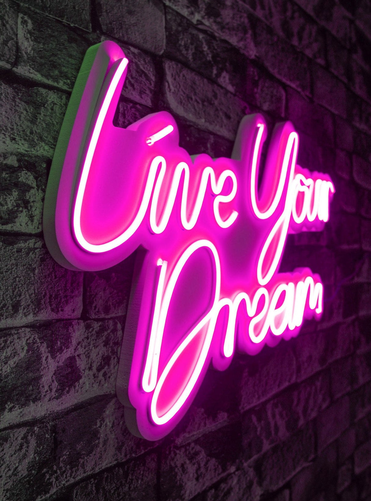 Lampă neon Live Your Dream, Diverse culori, 30x53x2 cm - Roz | SKU: 395NGR2131 | Lampă neon Live Your Dream, 30x53x2 cm, varianta Roz, produs pentru amenajarea locuinței, disponibil online în România la CasaMob
