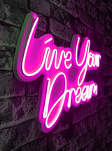 Lampă neon Live Your Dream, Diverse culori, 30x53x2 cm - Roz | SKU: 395NGR2131 | Lampă neon Live Your Dream, 30x53x2 cm, varianta Roz, produs pentru amenajarea locuinței, disponibil online în România la CasaMob