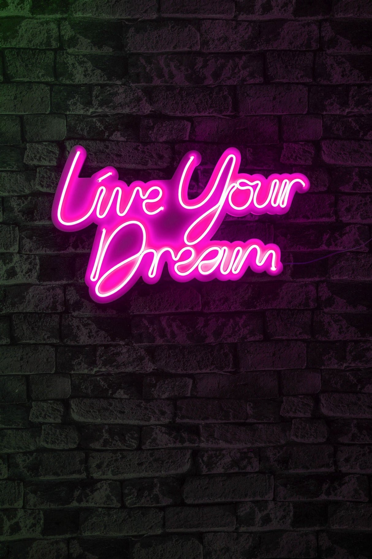 Lampă neon Live Your Dream, Diverse culori, 30x53x2 cm - Roz | SKU: 395NGR2131 | Lampă neon Live Your Dream, 30x53x2 cm, varianta Roz, produs pentru amenajarea locuinței, disponibil online în România la CasaMob