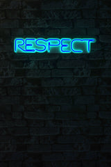 Lampă neon Respect, Diverse culori, 11x57x2 cm - Albastru | SKU: 395NGR2141 | Lampă neon Respect, 11x57x2 cm, varianta Albastru, produs pentru amenajarea locuinței, disponibil online în România la CasaMob