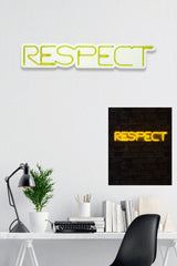 Lampă neon Respect, Diverse culori, 11x57x2 cm - Galben | SKU: 395NGR2142 | Lampă neon Respect, 11x57x2 cm, varianta Galben, produs pentru amenajarea locuinței, disponibil online în România la CasaMob