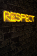 Lampă neon Respect, Diverse culori, 11x57x2 cm - Galben | SKU: 395NGR2142 | Lampă neon Respect, 11x57x2 cm, varianta Galben, produs pentru amenajarea locuinței, disponibil online în România la CasaMob