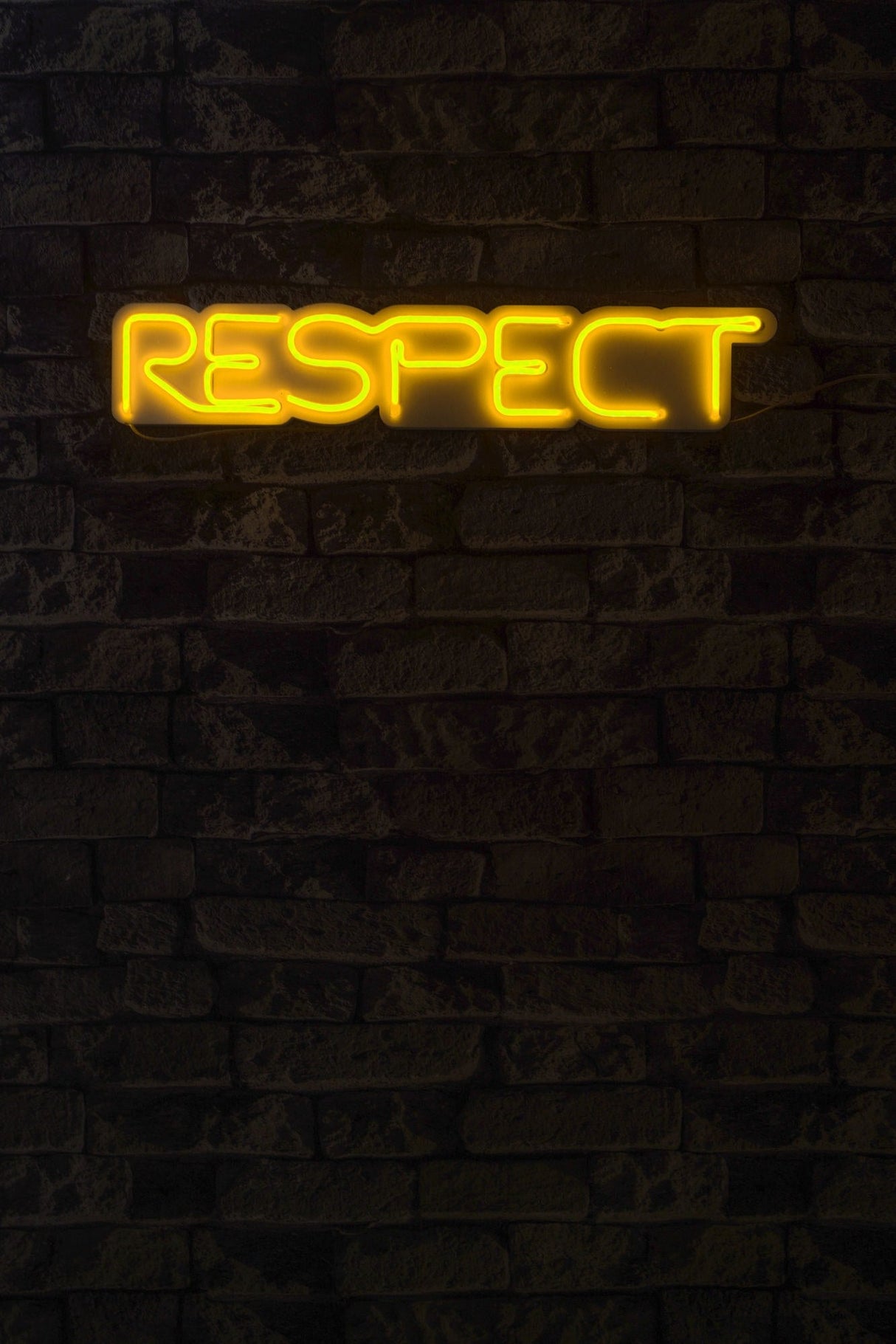 Lampă neon Respect, Diverse culori, 11x57x2 cm - Galben | SKU: 395NGR2142 | Lampă neon Respect, 11x57x2 cm, varianta Galben, produs pentru amenajarea locuinței, disponibil online în România la CasaMob