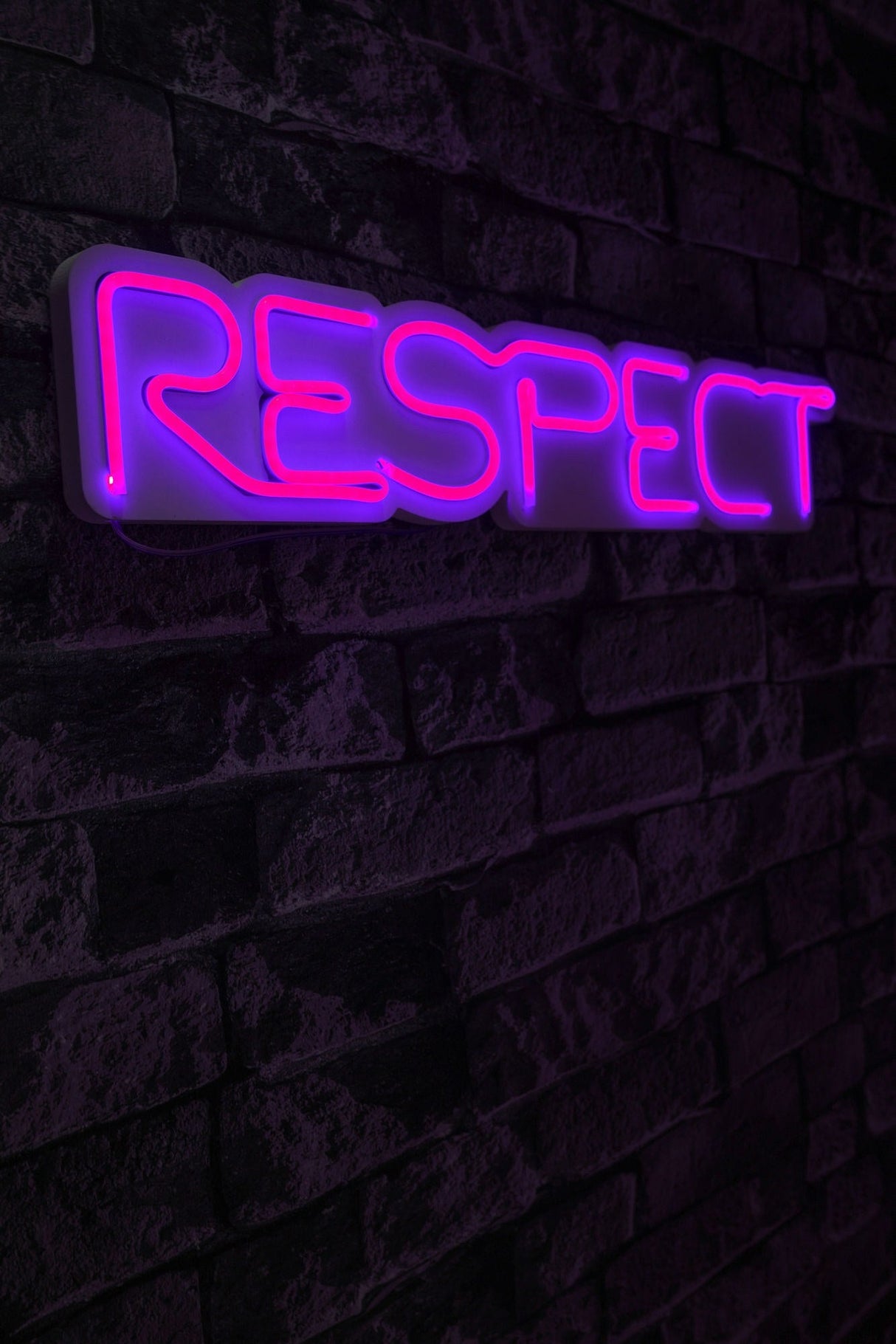 Lampă neon Respect, Diverse culori, 11x57x2 cm - Roz | SKU: 395NGR2143 | Lampă neon Respect, 11x57x2 cm, varianta Roz, produs pentru amenajarea locuinței, disponibil online în România la CasaMob