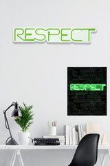 Lampă neon Respect, Diverse culori, 11x57x2 cm - Verde | SKU: 395NGR2202 | Lampă neon Respect, 11x57x2 cm, varianta Verde, produs pentru amenajarea locuinței, disponibil online în România la CasaMob