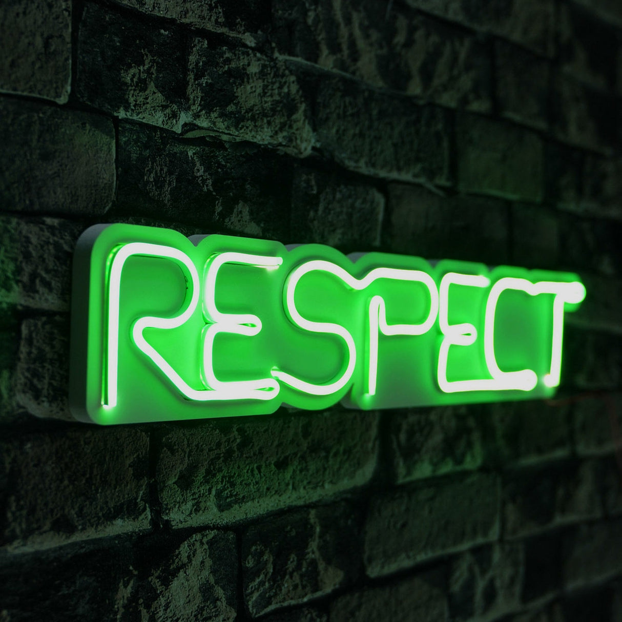 Lampă neon Respect, Diverse culori, 11x57x2 cm - Verde | SKU: 395NGR2202 | Lampă neon Respect, 11x57x2 cm, varianta Verde, produs pentru amenajarea locuinței, disponibil online în România la CasaMob