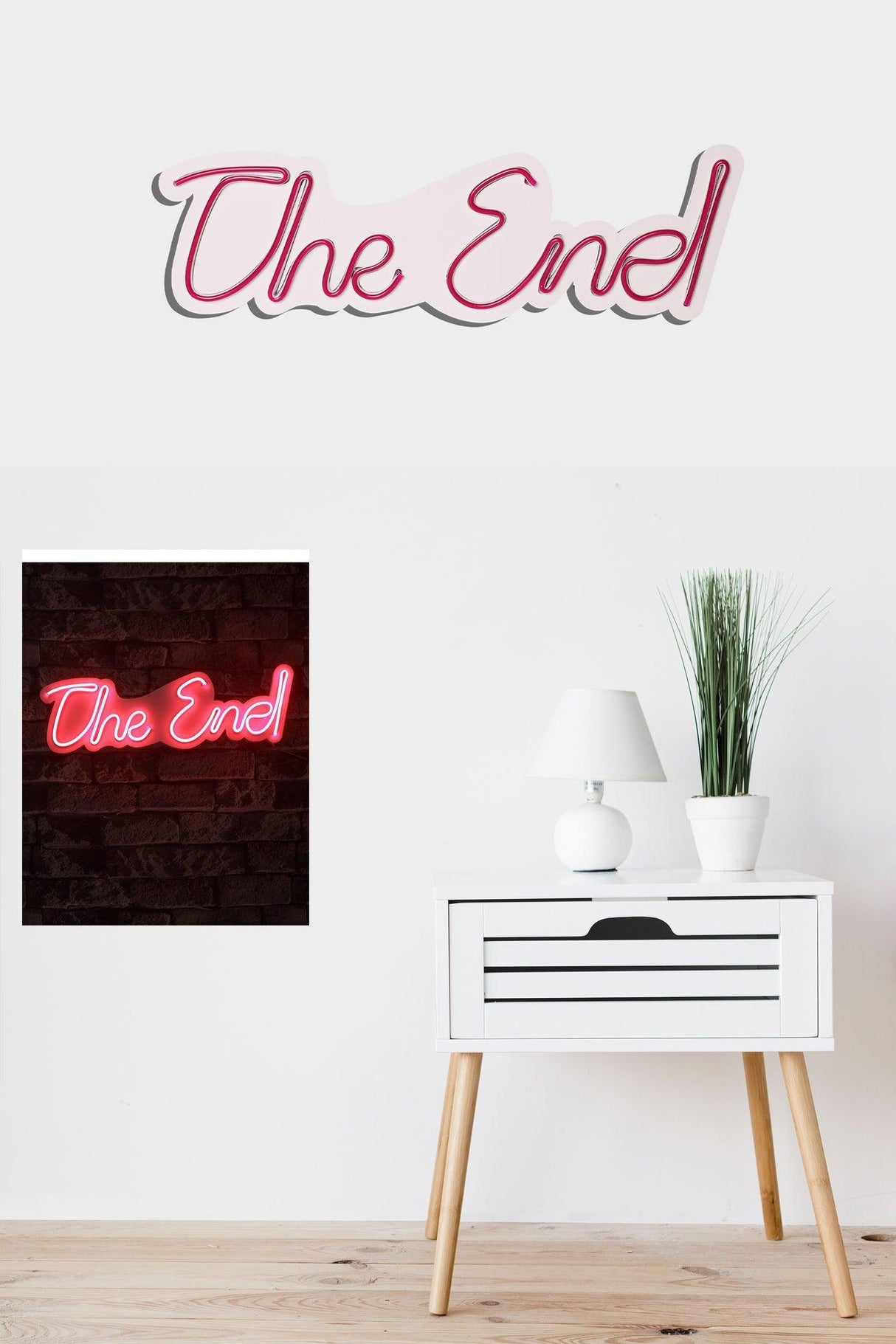 Lampă neon The End, Diverse culori, 16x50x2 cm - Roșu | SKU: 395NGR2208 | Lampă neon The End, 16x50x2 cm, varianta Roșu, produs pentru amenajarea locuinței, disponibil online în România la CasaMob