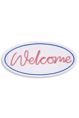 Lampă neon Welcome, Diverse culori, 29x58x2 cm - Albastru - Roz | SKU: 395NGR2223 | Lampă neon Welcome, 29x58x2 cm, varianta Albastru - Roz, produs pentru amenajarea locuinței, disponibil online în România la CasaMob