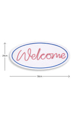Lampă neon Welcome, Diverse culori, 29x58x2 cm - Albastru - Roz | SKU: 395NGR2223 | Lampă neon Welcome, 29x58x2 cm, varianta Albastru - Roz, produs pentru amenajarea locuinței, disponibil online în România la CasaMob