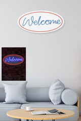 Lampă neon Welcome, Diverse culori, 29x58x2 cm - Roșu - Albastru | SKU: 395NGR2224 | Lampă neon Welcome, 29x58x2 cm, varianta Roșu - Albastru, produs pentru amenajarea locuinței, disponibil online în România la CasaMob
