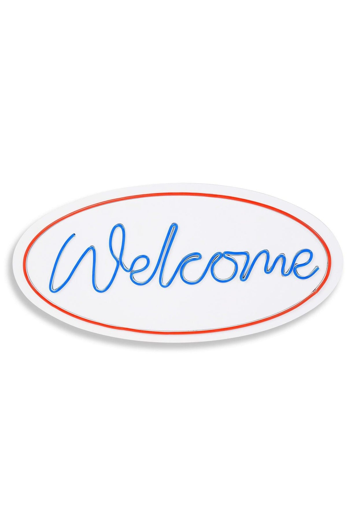 Lampă neon Welcome, Diverse culori, 29x58x2 cm - Roșu - Albastru | SKU: 395NGR2224 | Lampă neon Welcome, 29x58x2 cm, varianta Roșu - Albastru, produs pentru amenajarea locuinței, disponibil online în România la CasaMob