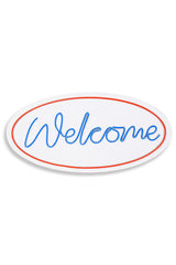 Lampă neon Welcome, Diverse culori, 29x58x2 cm - Roșu - Albastru | SKU: 395NGR2224 | Lampă neon Welcome, 29x58x2 cm, varianta Roșu - Albastru, produs pentru amenajarea locuinței, disponibil online în România la CasaMob
