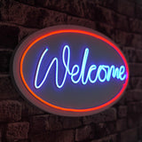 Lampă neon Welcome, Diverse culori, 29x58x2 cm - Roșu - Albastru | SKU: 395NGR2224 | Lampă neon Welcome, 29x58x2 cm, varianta Roșu - Albastru, produs pentru amenajarea locuinței, disponibil online în România la CasaMob