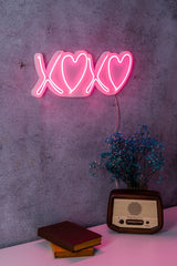 Lampă neon Tic Tac Toe XoXo, Diverse culori, 18x46x2 cm - Roz | SKU: 395NGR2228 | Lampă neon Tic Tac Toe XoXo, 18x46x2 cm, varianta Roz, produs pentru amenajarea locuinței, disponibil online în România la CasaMob