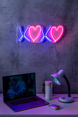 Lampă neon Tic Tac Toe XoXo, Diverse culori, 18x46x2 cm - Roz - Albastru | SKU: 395NGR2229 | Lampă neon Tic Tac Toe XoXo, 18x46x2 cm, varianta Roz - Albastru, produs pentru amenajarea locuinței, disponibil online în România la CasaMob
