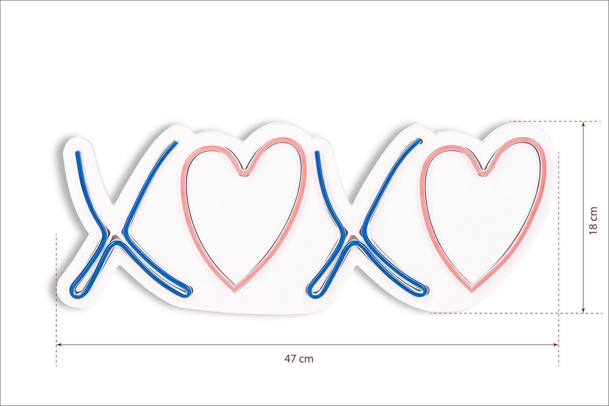 Lampă neon Tic Tac Toe XoXo, Diverse culori, 18x46x2 cm - Roz - Albastru | SKU: 395NGR2229 | Lampă neon Tic Tac Toe XoXo, 18x46x2 cm, varianta Roz - Albastru, produs pentru amenajarea locuinței, disponibil online în România la CasaMob