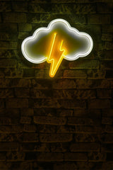 Lampă neon Thunder Storm, Diverse culori, Diverse dimensiuni - Alb - Galben - 45x35x2 cm | SKU: 395NGR2241 | Lampă neon Thunder Storm, varianta Alb - Galben - 45x35x2 cm, produs pentru amenajarea locuinței, disponibil online în România la CasaMob