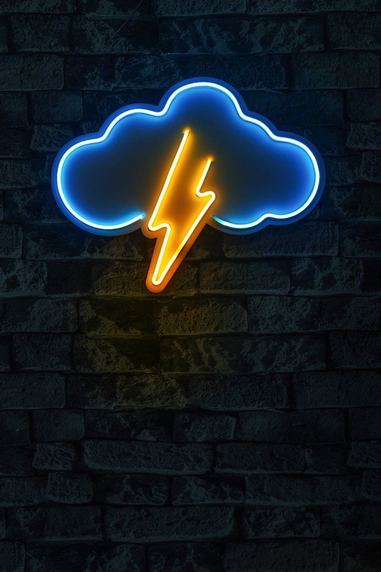 Lampă neon Thunder Storm, Diverse culori, Diverse dimensiuni - Albastru - Galben - 45x35x3 cm | SKU: 395NGR2395 | Lampă neon Thunder Storm, varianta Albastru - Galben - 45x35x3 cm, produs pentru amenajarea locuinței, disponibil online în România la CasaMob