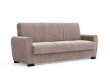 Canapea extensibilă 3 locuri Valencia, cu ladă de depozitare, Diverse culori, 220x68x90 cm - Bej | SKU: 3SBC/xx-SWG003 | Canapea extensibilă 3 locuri Valencia, cu ladă de depozitare, 220x68x90 cm, varianta Bej, produs pentru amenajarea locuinței, disponibil online în România la CasaMob
