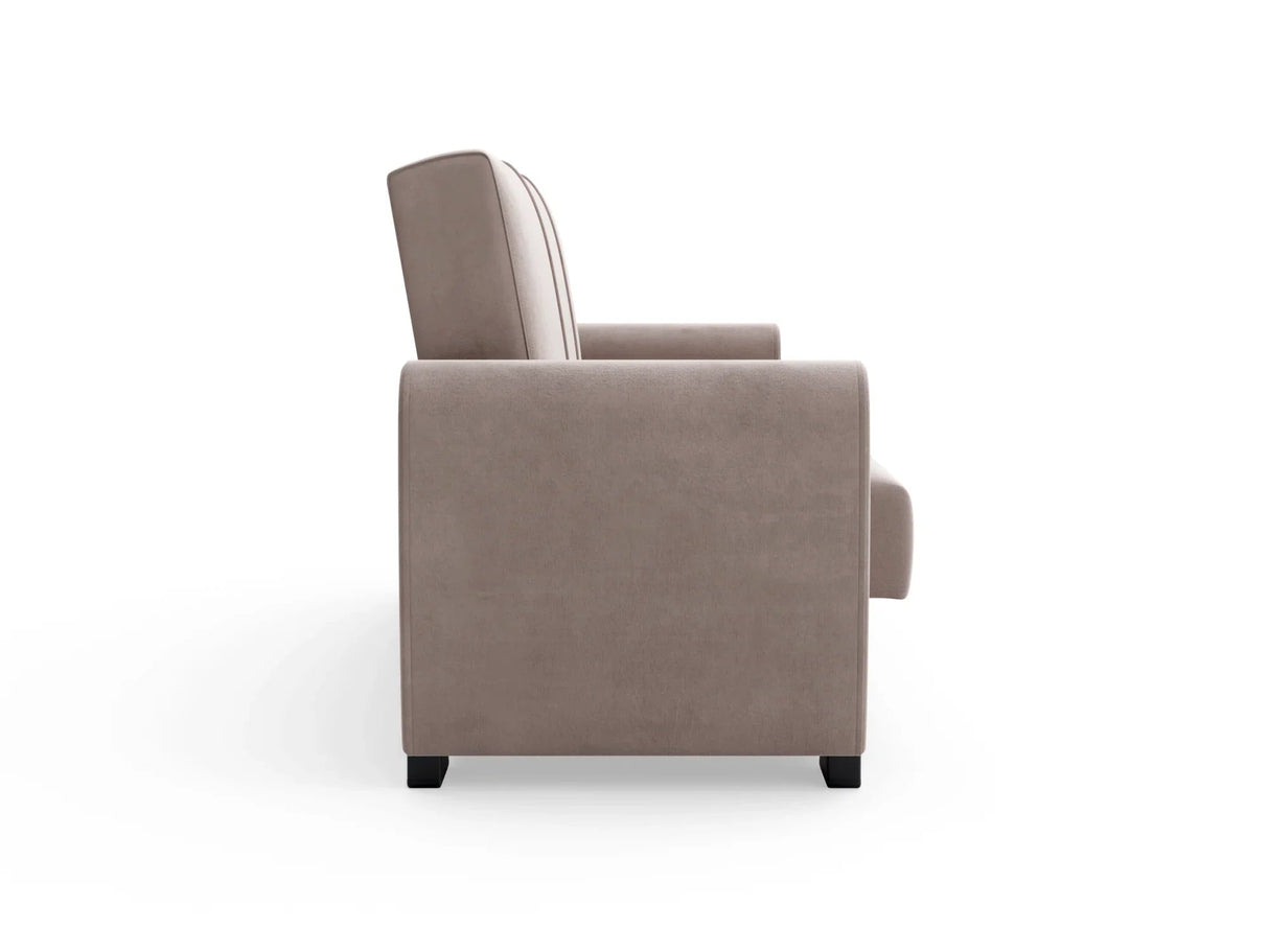 Canapea extensibilă 3 locuri Valencia, cu ladă de depozitare, Diverse culori, 220x68x90 cm - Bej | SKU: 3SBC/xx-SWG003 | Canapea extensibilă 3 locuri Valencia, cu ladă de depozitare, 220x68x90 cm, varianta Bej, produs pentru amenajarea locuinței, disponibil online în România la CasaMob