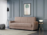 Canapea extensibilă 3 locuri Valencia, cu ladă de depozitare, Diverse culori, 220x68x90 cm - Bej | SKU: 3SBC/xx-SWG003 | Canapea extensibilă 3 locuri Valencia, cu ladă de depozitare, 220x68x90 cm, varianta Bej, produs pentru amenajarea locuinței, disponibil online în România la CasaMob
