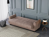Canapea extensibilă 3 locuri Valencia, cu ladă de depozitare, Diverse culori, 220x68x90 cm - Bej | SKU: 3SBC/xx-SWG003 | Canapea extensibilă 3 locuri Valencia, cu ladă de depozitare, 220x68x90 cm, varianta Bej, produs pentru amenajarea locuinței, disponibil online în România la CasaMob