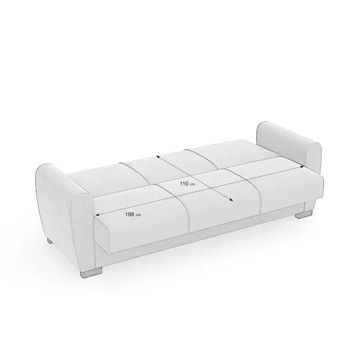 Canapea extensibilă 3 locuri Valencia, cu ladă de depozitare, Diverse culori, 220x68x90 cm - Bej | SKU: 3SBC/xx-SWG003 | Canapea extensibilă 3 locuri Valencia, cu ladă de depozitare, 220x68x90 cm, varianta Bej, produs pentru amenajarea locuinței, disponibil online în România la CasaMob