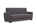 Canapea extensibilă 3 locuri Valencia, cu ladă de depozitare, Diverse culori, 220x68x90 cm - Gri închis | SKU: 3SBC/xx-SWG019 | Canapea extensibilă 3 locuri Valencia, cu ladă de depozitare, 220x68x90 cm, varianta Gri închis, produs pentru amenajarea locuinței, disponibil online în România la CasaMob