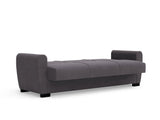 Canapea extensibilă 3 locuri Valencia, cu ladă de depozitare, Diverse culori, 220x68x90 cm - Gri închis | SKU: 3SBC/xx-SWG019 | Canapea extensibilă 3 locuri Valencia, cu ladă de depozitare, 220x68x90 cm, varianta Gri închis, produs pentru amenajarea locuinței, disponibil online în România la CasaMob