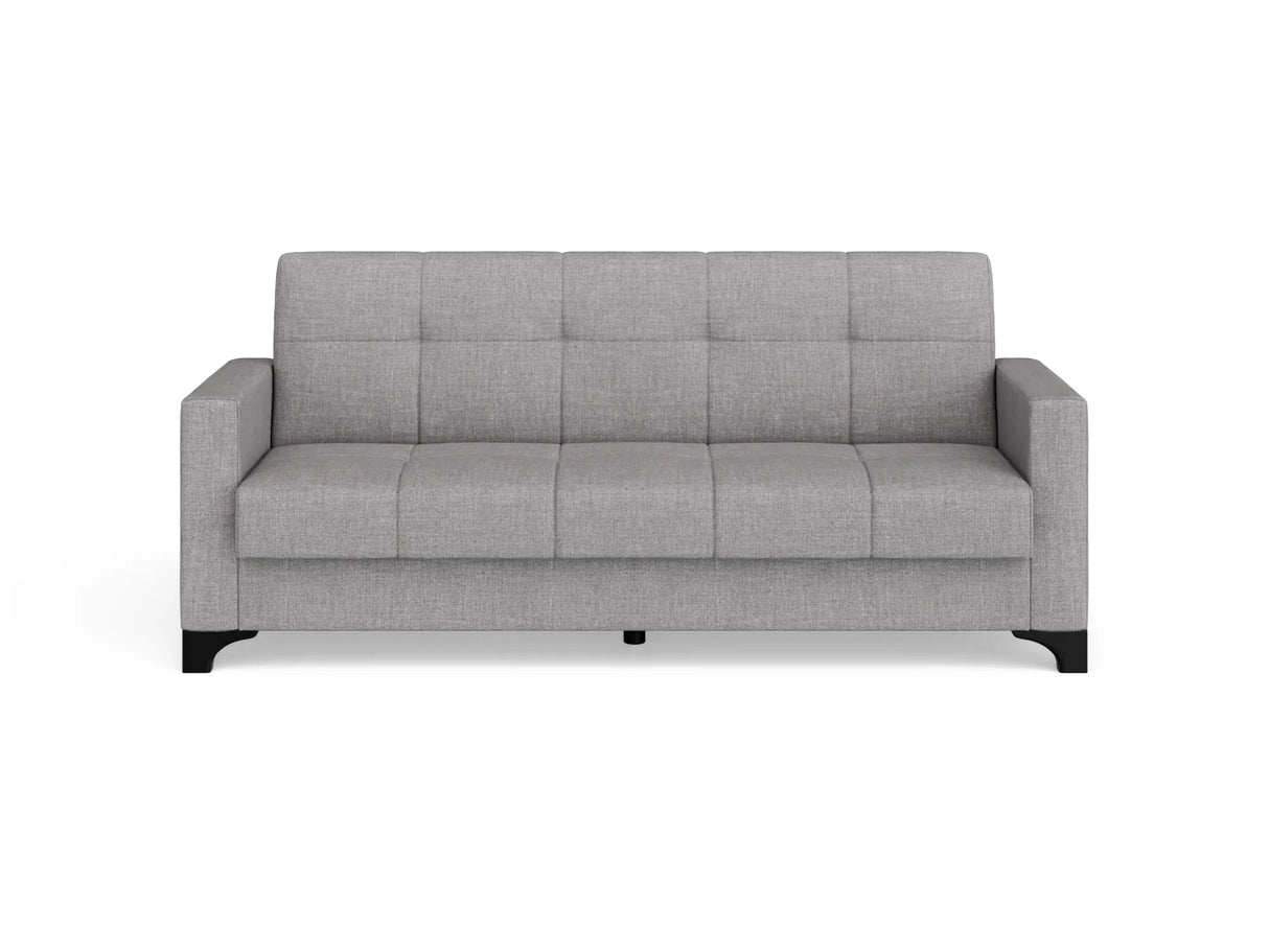 Canapea extensibila 3 locuri Salonika, cu lada de depozitare, Diverse culori, 215x70x95 cm - Gri deschis | SKU: 3SBC/xx-TW019 | Canapea extensibila 3 locuri Salonika, cu lada de depozitare, 215x70x95 cm, varianta Gri deschis, produs pentru amenajarea locuinței, disponibil online în România la CasaMob