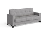 Canapea extensibila 3 locuri Salonika, cu lada de depozitare, Diverse culori, 215x70x95 cm - Gri deschis | SKU: 3SBC/xx-TW019 | Canapea extensibila 3 locuri Salonika, cu lada de depozitare, 215x70x95 cm, varianta Gri deschis, produs pentru amenajarea locuinței, disponibil online în România la CasaMob