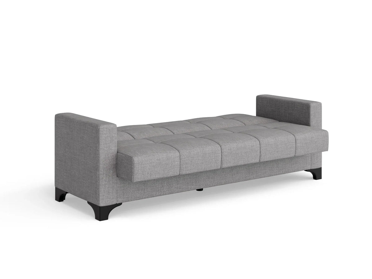 Gri deschis | SKU: 3SBC/xx-TW019 | Canapea extensibila 3 locuri Salonika, cu lada de depozitare, 215x70x95 cm, varianta Gri deschis, produs pentru amenajarea locuinței, disponibil online în România la CasaMob