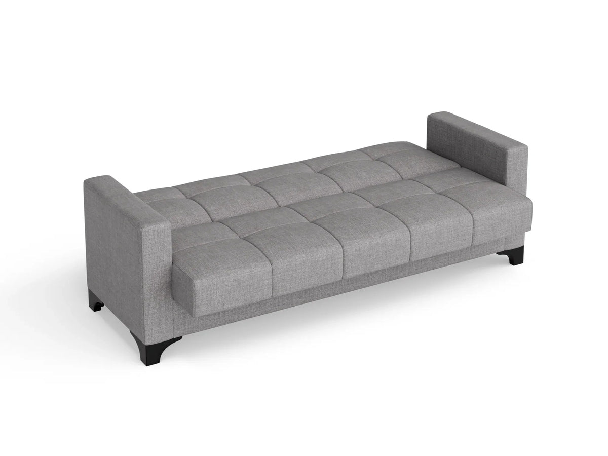 Gri deschis | SKU: 3SBC/xx-TW019 | Canapea extensibila 3 locuri Salonika, cu lada de depozitare, 215x70x95 cm, varianta Gri deschis, produs pentru amenajarea locuinței, disponibil online în România la CasaMob