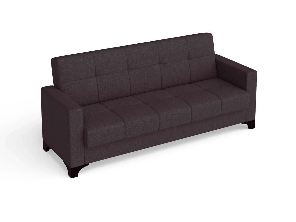 Canapea extensibila 3 locuri Salonika, cu lada de depozitare, Diverse culori, 215x70x95 cm - Gri închis | SKU: 3SBC/xx-TW022 | Canapea extensibila 3 locuri Salonika, cu lada de depozitare, 215x70x95 cm, varianta Gri închis, produs pentru amenajarea locuinței, disponibil online în România la CasaMob