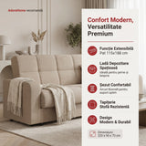 Canapea extensibilă 3 locuri Thassos, cu ladă de depozitare, Diverse culori, 220x70x90 cm - Bej | SKU: 3SBC/xx-YU031 | Canapea extensibilă 3 locuri Thassos, cu ladă de depozitare, 220x70x90 cm, varianta Bej, produs pentru amenajarea locuinței, disponibil online în România la CasaMob