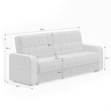 Canapea extensibilă 3 locuri Thassos, cu ladă de depozitare, Diverse culori, 220x70x90 cm - Bej | SKU: 3SBC/xx-YU031 | Canapea extensibilă 3 locuri Thassos, cu ladă de depozitare, 220x70x90 cm, varianta Bej, produs pentru amenajarea locuinței, disponibil online în România la CasaMob