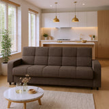 Canapea extensibilă 3 locuri Thassos, cu ladă de depozitare, Diverse culori, 220x70x90 cm - Maro | SKU: 3SBC/xx-YU047 | Canapea extensibilă 3 locuri Thassos, cu ladă de depozitare, 220x70x90 cm, varianta Maro, produs pentru amenajarea locuinței, disponibil online în România la CasaMob