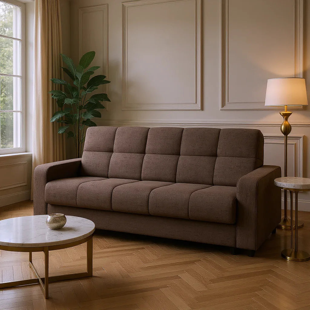 Canapea extensibilă 3 locuri Thassos, cu ladă de depozitare, Diverse culori, 220x70x90 cm - Maro | SKU: 3SBC/xx-YU047 | Canapea extensibilă 3 locuri Thassos, cu ladă de depozitare, 220x70x90 cm, varianta Maro, produs pentru amenajarea locuinței, disponibil online în România la CasaMob