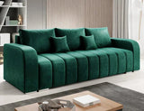 Canapea extensibilă 3 locuri cu depozitare Armando, Diverse culori, 230x92x90 cm - Verde | SKU: 3SBD/VEL010 | Canapea extensibilă 3 locuri cu depozitare Armando, 230x92x90 cm, varianta Verde, produs pentru amenajarea locuinței, disponibil online în România la CasaMob