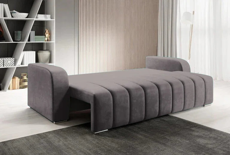 Canapea extensibilă 3 locuri cu depozitare Armando, Diverse culori, 230x92x90 cm - Gri închis | SKU: 3SBD/VEL015 | Canapea extensibilă 3 locuri cu depozitare Armando, 230x92x90 cm, varianta Gri închis, produs pentru amenajarea locuinței, disponibil online în România la CasaMob