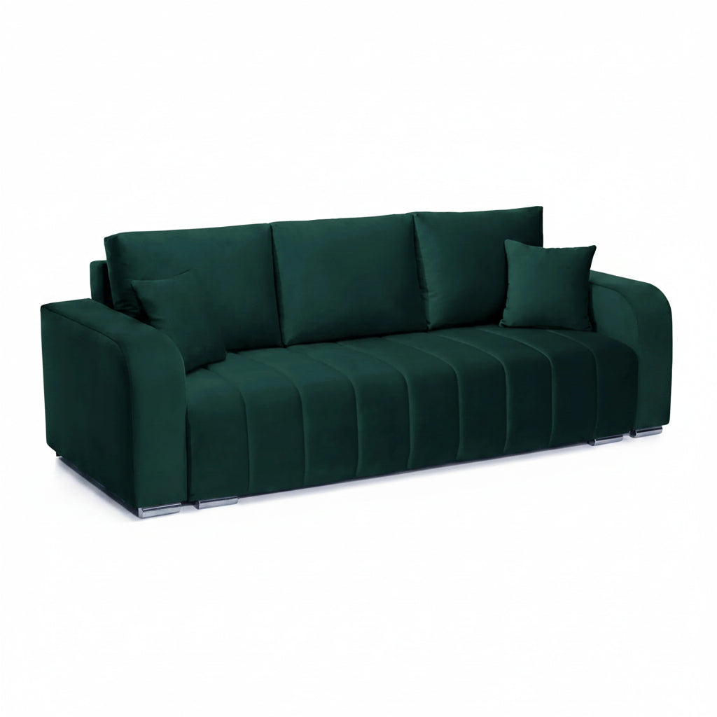 Canapea extensibilă 3 locuri cu depozitare Armando, Diverse culori, 230x92x90 cm - Gri închis | SKU: 3SBD/VEL015 | Canapea extensibilă 3 locuri cu depozitare Armando, 230x92x90 cm, varianta Gri închis, produs pentru amenajarea locuinței, disponibil online în România la CasaMob
