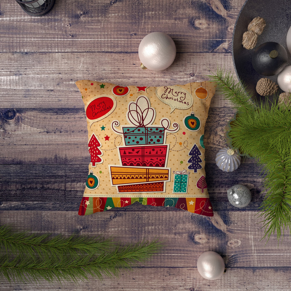 Pernă decorativă NYXMAS103, Multicolor, 43x43 cm