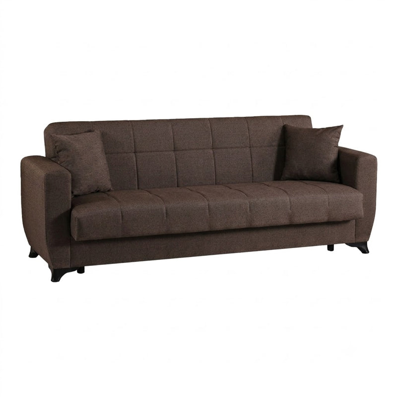 Canapea extensibilă Modesto, 3 locuri, Stofă, Maro, 213x84x86 cm
