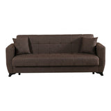Canapea extensibilă Modesto, 3 locuri, Stofă, Maro, 213x84x86 cm