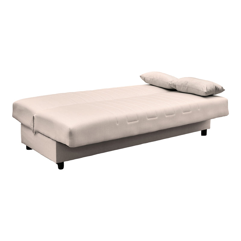 Canapea extensibilă Romina, 3 locuri, cu spațiu de depozitare, Stofă, Diverse culori, 180x75x85 cm - Bej | SKU: 438-000002 | Canapea extensibilă Romina, 3 locuri, cu spațiu de depozitare, Stofă, 180x75x85 cm, varianta Bej, produs pentru amenajarea locuinței, disponibil online în România la CasaMob
