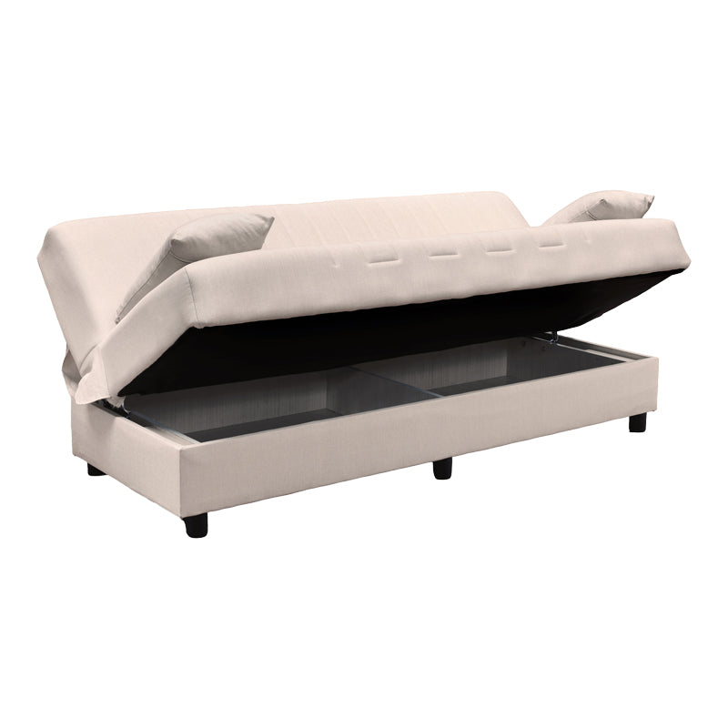 Canapea extensibilă Romina, 3 locuri, cu spațiu de depozitare, Stofă, Diverse culori, 180x75x85 cm - Bej | SKU: 438-000002 | Canapea extensibilă Romina, 3 locuri, cu spațiu de depozitare, Stofă, 180x75x85 cm, varianta Bej, produs pentru amenajarea locuinței, disponibil online în România la CasaMob