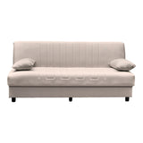Canapea extensibilă Romina, 3 locuri, cu spațiu de depozitare, Stofă, Diverse culori, 180x75x85 cm - Bej | SKU: 438-000002 | Canapea extensibilă Romina, 3 locuri, cu spațiu de depozitare, Stofă, 180x75x85 cm, varianta Bej, produs pentru amenajarea locuinței, disponibil online în România la CasaMob