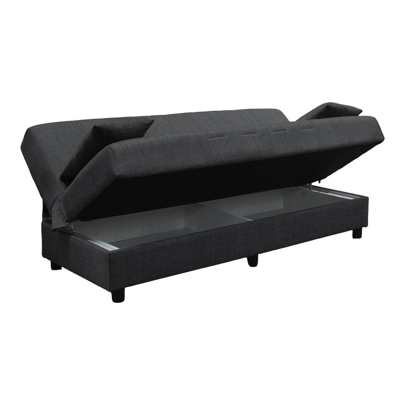 Canapea extensibilă Romina, 3 locuri, cu spațiu de depozitare, Stofă, Diverse culori, 180x75x85 cm - Gri | SKU: 438-000003 | Canapea extensibilă Romina, 3 locuri, cu spațiu de depozitare, Stofă, 180x75x85 cm, varianta Gri, produs pentru amenajarea locuinței, disponibil online în România la CasaMob