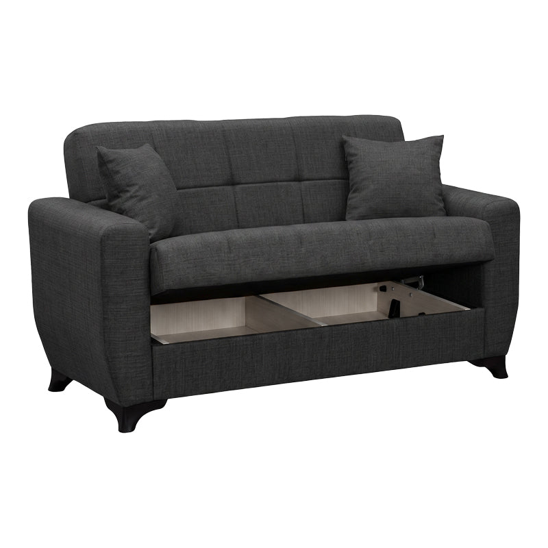 Canapea extensibilă Modesto, 2 locuri, cu spațiu de depozitare, Stofă, Diverse culori, 155x84x83 cm - Gri | SKU: 438-000018 | Canapea extensibilă Modesto, 2 locuri, cu spațiu de depozitare, Stofă, 155x84x83 cm, varianta Gri, produs pentru amenajarea locuinței, disponibil online în România la CasaMob