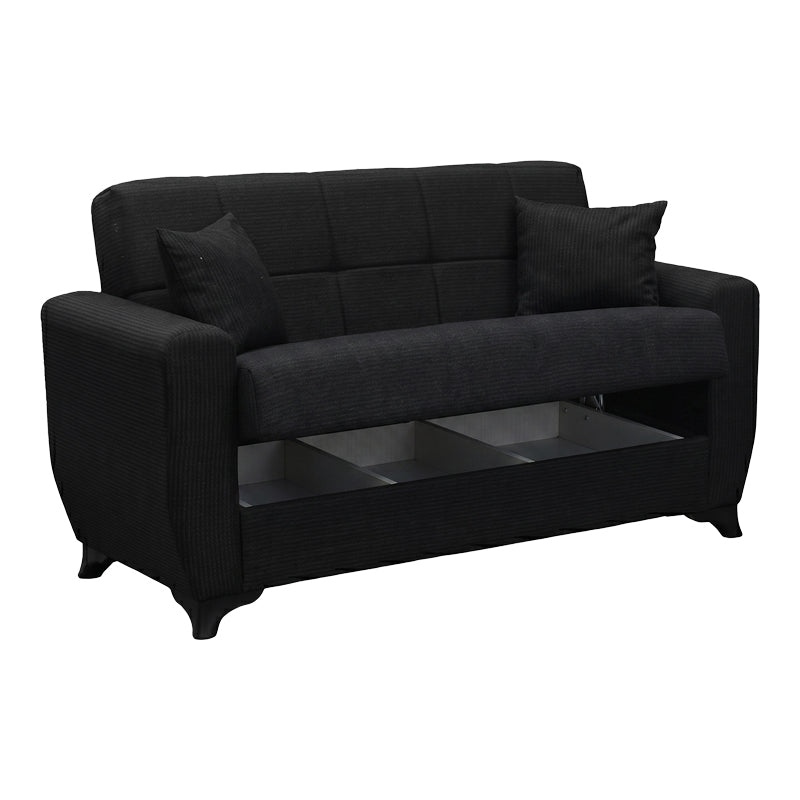 Canapea extensibilă Modesto, 2 locuri, cu spațiu de depozitare, Stofă, Diverse culori, 155x84x83 cm - Antracit | SKU: 438-000019 | Canapea extensibilă Modesto, 2 locuri, cu spațiu de depozitare, Stofă, 155x84x83 cm, varianta Antracit, produs pentru amenajarea locuinței, disponibil online în România la CasaMob